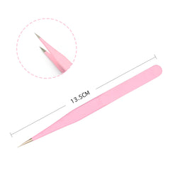 Colored Anti-Static Tweezers For Eyelash Extension Eyebrow Stainless Steel Set Beauty Precision Tweezers Makeup Kit Repair Tools