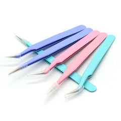 Colored Anti-Static Tweezers For Eyelash Extension Eyebrow Stainless Steel Set Beauty Precision Tweezers Makeup Kit Repair Tools