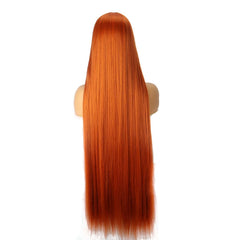 100cm Front Lace Long Straight Hair Orang Wig Lace M Long Wig