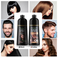 500ml Organic Natural Fast Hair Dye Black Shampoo Plant Essence Black Hair Color Dye Shampoo For Cover Gray White Hair