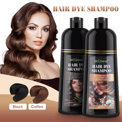 500ml Organic Natural Fast Hair Dye Black Shampoo Plant Essence Black Hair Color Dye Shampoo For Cover Gray White Hair