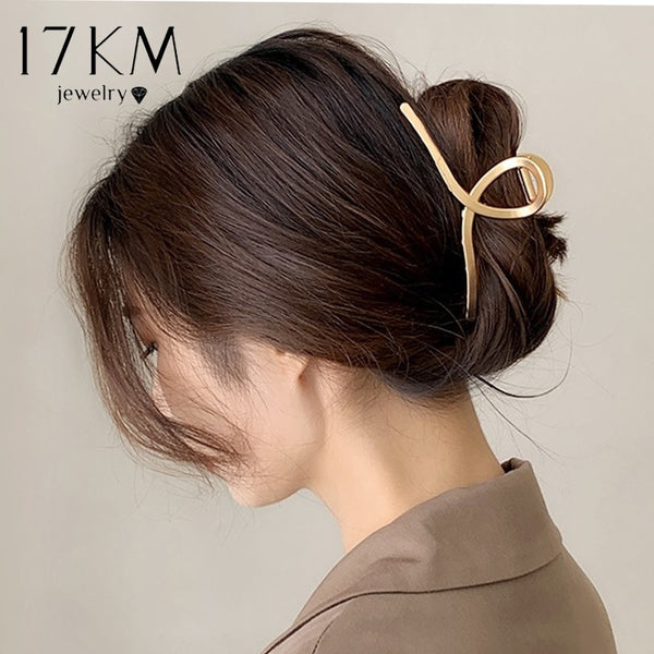 Elegant Gold Color Hair Claws Set Geometric Metal Hair Clips for Women Vintage Hollow Hairpin Trendy Girls Hair Accessories 2022