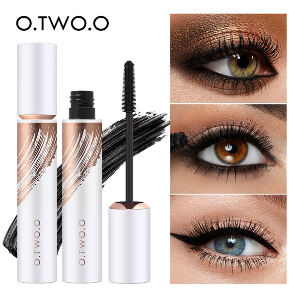 O.TWO.O  Black Mascara Lengthens Eyelashes Waterproof Long-lasting 4D Silk Fiber Mascara Lash Extension Cosmetics Makeup