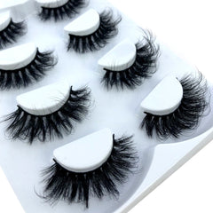 4/7 Pairs 25 mm 3d Mink Lashes Bulk Faux with Custom Box Wispy Natural Mink Lashes Pack Short Wholesales Natural False Eyelashes