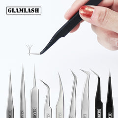 6A-SA Eyelash Extension Tweezers Volume Lashes Stainless Steel Accurate Tweezer Non-magnetic Eyelashes Tools Makeup