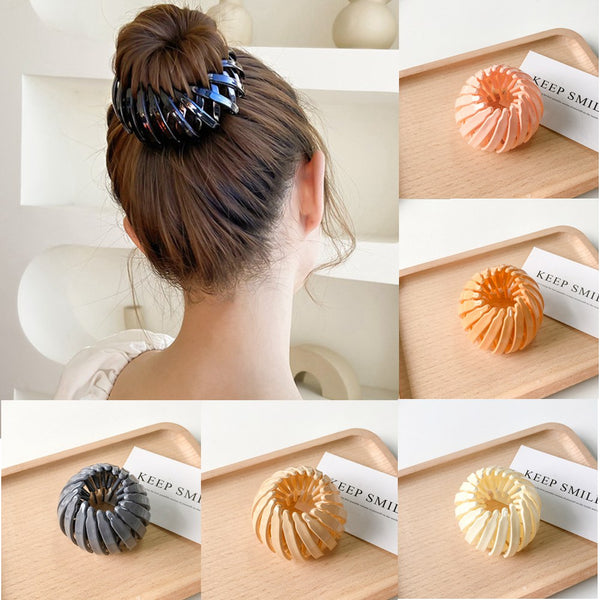 New Fashion Women Bun Hair Claw Horsetail Buckle Hair Clip Bird Nest Expanding Hair Accessories Female Ponytail Hair Accessories