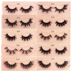 LEHUAMAO Makeup Mink eyelashes Soft fake lashes makeup kit Mink Lashes extension mink eyelashes Handmade Reusable Eyelashes