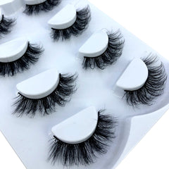 4/7 Pairs 25 mm 3d Mink Lashes Bulk Faux with Custom Box Wispy Natural Mink Lashes Pack Short Wholesales Natural False Eyelashes