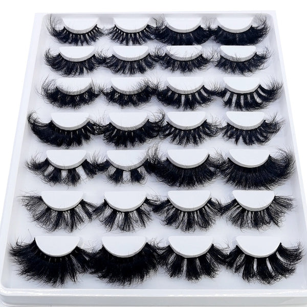 5-14Pairs Fluffy Lashes 10-25mm 3D Mink Lashes Long Thick Natural False Eyelashes Wholesale Lashes Vendors Makeup Mink Eyelashes