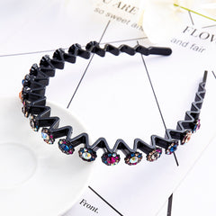 Fashion Pearl Non-Slip Rhinestone Hairbands Elastic Flower Women Hair Hoop Bands Headband Bezel Girls Hair Accessories Headdress