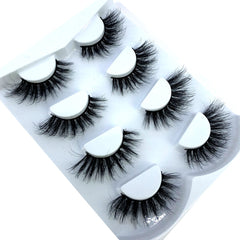 4/7 Pairs 25 mm 3d Mink Lashes Bulk Faux with Custom Box Wispy Natural Mink Lashes Pack Short Wholesales Natural False Eyelashes