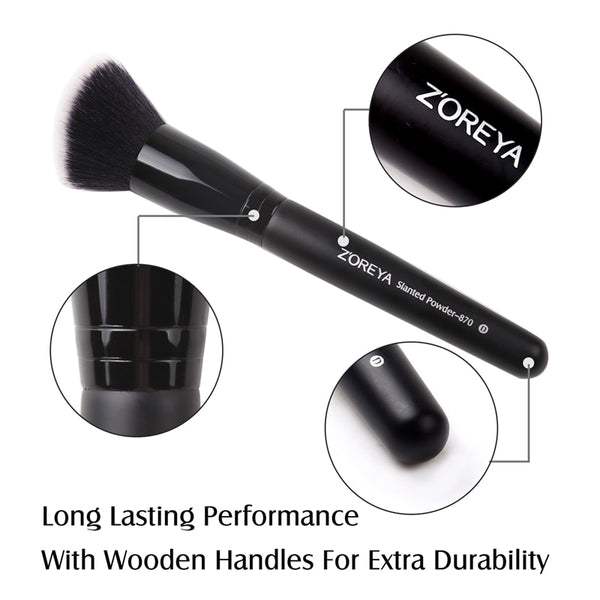 ZOREYA 7/15pcs Black Makeup Brushes Set Eye Shadow Powder Foundation Concealer Cosmetic Brush Makeup Blending Beauty Tools