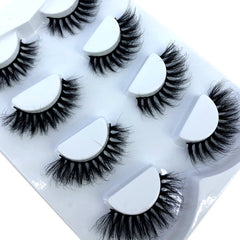 4/7 Pairs 25 mm 3d Mink Lashes Bulk Faux with Custom Box Wispy Natural Mink Lashes Pack Short Wholesales Natural False Eyelashes