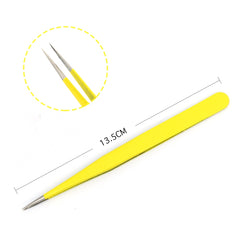 Colored Anti-Static Tweezers For Eyelash Extension Eyebrow Stainless Steel Set Beauty Precision Tweezers Makeup Kit Repair Tools