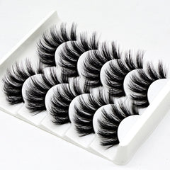 5 pairs of 3D false eyelashes handmade soft mink eyelashes natural thick long eyelashes makeup extension eyelash tool