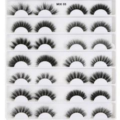 5-14Pairs Fluffy Lashes 10-25mm 3D Mink Lashes Long Thick Natural False Eyelashes Wholesale Lashes Vendors Makeup Mink Eyelashes