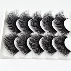 5 pairs of 3D false eyelashes handmade soft mink eyelashes natural thick long eyelashes makeup extension eyelash tool