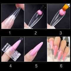 FlorVida 100pcs Kit Plastic False Nails Art Dual Form French Tips Poly Gel Extension Mode Acrylic Manicure Tool Accessories Set