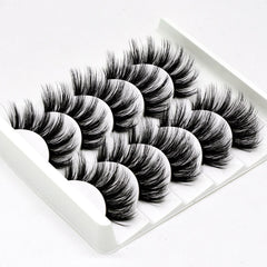 5 pairs of 3D false eyelashes handmade soft mink eyelashes natural thick long eyelashes makeup extension eyelash tool