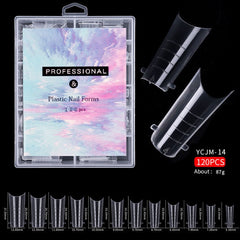 FlorVida 100pcs Kit Plastic False Nails Art Dual Form French Tips Poly Gel Extension Mode Acrylic Manicure Tool Accessories Set