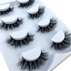 4/7 Pairs 25 mm 3d Mink Lashes Bulk Faux with Custom Box Wispy Natural Mink Lashes Pack Short Wholesales Natural False Eyelashes