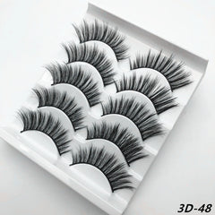 5 pairs of 3D false eyelashes handmade soft mink eyelashes natural thick long eyelashes makeup extension eyelash tool