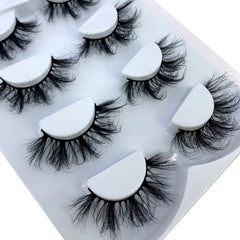 4/7 Pairs 25 mm 3d Mink Lashes Bulk Faux with Custom Box Wispy Natural Mink Lashes Pack Short Wholesales Natural False Eyelashes