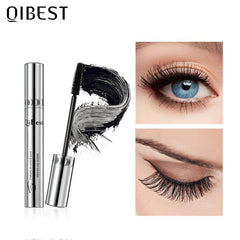 QIBEST Black Mascara Eyelashes Mascara 4D Silky Eyelashes Lengthening Eyelashes Makeup Waterproof Mascara Volume Eye Cosmetics