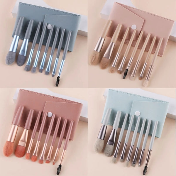 8Pcs Mini Travel Women Unicorn Makeup Brush Set Portable Soft Concealer Beauty Foundation Eye Shadow Tool Eyelash Brush With Bag