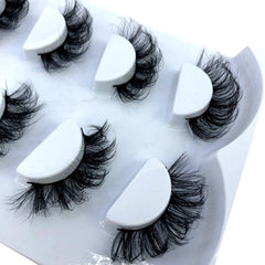 4/7 Pairs 25 mm 3d Mink Lashes Bulk Faux with Custom Box Wispy Natural Mink Lashes Pack Short Wholesales Natural False Eyelashes