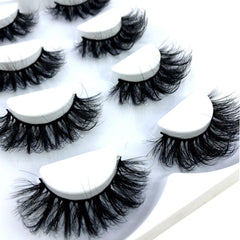 4/7 Pairs 25 mm 3d Mink Lashes Bulk Faux with Custom Box Wispy Natural Mink Lashes Pack Short Wholesales Natural False Eyelashes