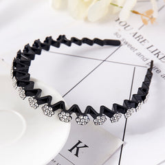 Fashion Pearl Non-Slip Rhinestone Hairbands Elastic Flower Women Hair Hoop Bands Headband Bezel Girls Hair Accessories Headdress