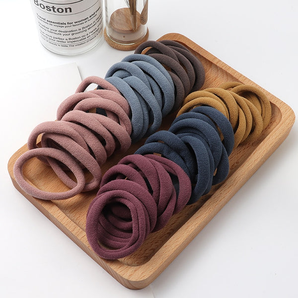 50pcs Girls Solid Color Big Rubber Band Ponytail Holder Gum Headwear Elastic Hair Bands Korean Girl Hair Accessories Ornaments