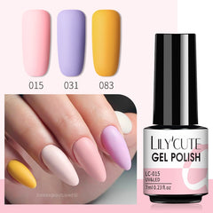 LILYCUTE 3 PCS Gel Polish Set Winter Color Glitter Sequins Matte Effect Gel Long Lasting Base Top Coat Nail Art Design Hybrid