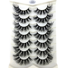 4/7 Pairs 25 mm 3d Mink Lashes Bulk Faux with Custom Box Wispy Natural Mink Lashes Pack Short Wholesales Natural False Eyelashes