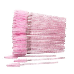 50 Pcs Disposable Crystal Eyelash brush Mascara Wands Applicator Diamond Eye Lash brushes  Eyelash Extension women Makeup tools