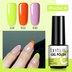 LILYCUTE 3 PCS Gel Polish Set Winter Color Glitter Sequins Matte Effect Gel Long Lasting Base Top Coat Nail Art Design Hybrid