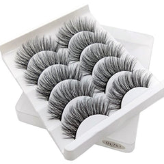 5 pairs of 3D false eyelashes handmade soft mink eyelashes natural thick long eyelashes makeup extension eyelash tool