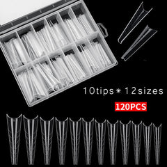 FlorVida 100pcs Kit Plastic False Nails Art Dual Form French Tips Poly Gel Extension Mode Acrylic Manicure Tool Accessories Set