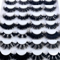 5-14Pairs Fluffy Lashes 10-25mm 3D Mink Lashes Long Thick Natural False Eyelashes Wholesale Lashes Vendors Makeup Mink Eyelashes