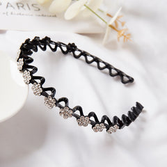 Fashion Pearl Non-Slip Rhinestone Hairbands Elastic Flower Women Hair Hoop Bands Headband Bezel Girls Hair Accessories Headdress