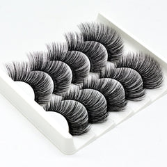 5 pairs of 3D false eyelashes handmade soft mink eyelashes natural thick long eyelashes makeup extension eyelash tool