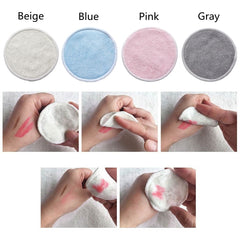 Reusable Bamboo Makeup Remover Pads 12pcs Washable Rounds Cleansing Facial Cotton Make Up Removal Pads Tool