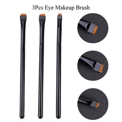 Professional Eye Makeup Brushes Black Flat Eyeliner Brush Eyebrow Application Lip Makeup Brush Eye Patch Makeup Tools 2/3pcs