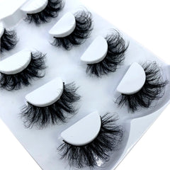 4/7 Pairs 25 mm 3d Mink Lashes Bulk Faux with Custom Box Wispy Natural Mink Lashes Pack Short Wholesales Natural False Eyelashes