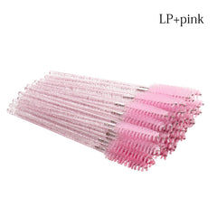 50 Pcs Disposable Crystal Eyelash brush Mascara Wands Applicator Diamond Eye Lash brushes  Eyelash Extension women Makeup tools