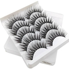 5 pairs of 3D false eyelashes handmade soft mink eyelashes natural thick long eyelashes makeup extension eyelash tool