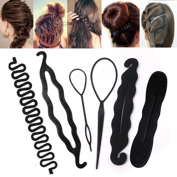 Magic Hair Styling Accessories Hairpin DIY Hair Braiding Braider Tool Twist Bun Barrette Elastic Hair Clips for Women Headband