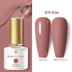 BORN PRETTY 7ML Jelly Nude Gel Polish Translucent Pink Milky White Nail Gel Manicure UV LED Semi Permanent Soak Off Nail Polish