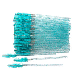 50 Pcs Disposable Crystal Eyelash brush Mascara Wands Applicator Diamond Eye Lash brushes  Eyelash Extension women Makeup tools